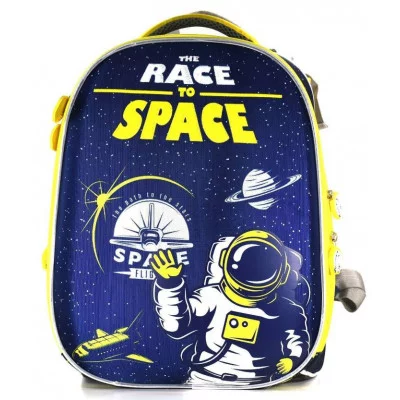 Рюкзак Schoolformat  ERGONOMIC + RACE TO SPACE 17 л синий 38х30х18 см жестк. каркас 2 секц. молния д/мальчиков 209933