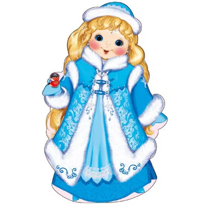 Ф-7044 Плакат вырубной А3. Снегурочка (с блестками в лаке) / 500х350 мм Сфера 4+0