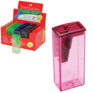 Точилка пластиковая Faber-Castell, 1шт 1 отверстие, контейнер, ассорти 027976