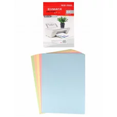 Бумага цветная PALE ПАСТЕЛЬ-АССОРТИ 5цв. Б-3568 А4 80 г/м2. 50л.