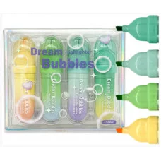 Маркер выделитель 4 цв. DH-10 "Желто-зеленые" 1-5мм, скошенный, овальный корпус, уп ПВХ SC-2272 331472