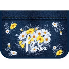 ПКТ 03-20 Ромашки на джинсе-пенал п/э 1-отдел. средний 190*110