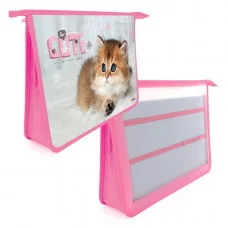 ПТ-Р13 Cute kitty  - папка д/тетр. 2-отд. А4 на молнии,пластик