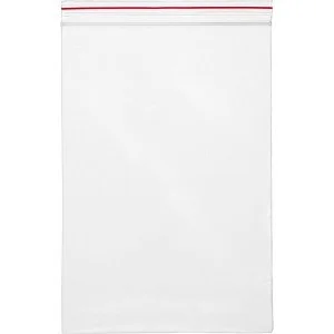 Пакет с замком Zip Lock 40*60 мм, ПНД, 35 мкм, прозрачный, с красной полосой 9054200