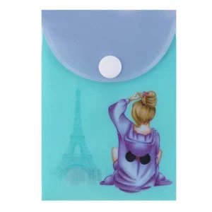 Папка-конверт на кноп А7 (75*105мм) 0,15мм КОКОС Paris 240322 непрозрачная с рисунком 240322