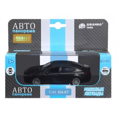 ТМ "Автопанорама" Машинка металлическая 1:41 KIA K7, черный, откр. двери, инерция, 17,5*12,5*6,5 см JB1251436
