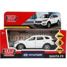 Машина металл HYUNDAI SANTAFE 12 см двери багаж инерц белый Технопарк 377800