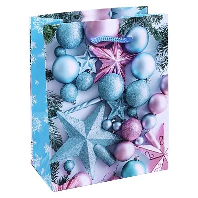 Optima Пакет подар. с глянц. ламинацией 11,5x14,5x6 см (S) Праздник в стильных тонах, 128 г ПКП-5633