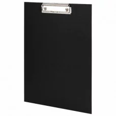 Доска-планшет STAFF "EVERYDAY" с прижимом А4 (225х316 мм), картон/бумвинил, РОССИЯ, черная, 229051