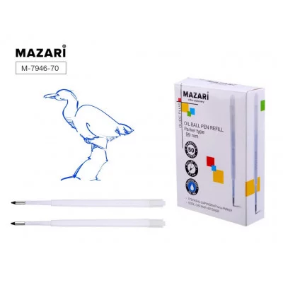 Стержень M-7946-70 шариковый с чернил. на маслян.основе пластик.СИНИЙ,типа Parker,серия Glide Plus,