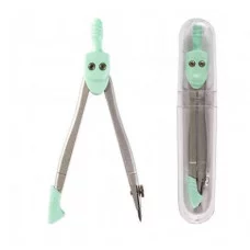 Циркуль Alingar металлический 82 мм с грифелем пластиковый футляр бирюзовый 1шт AL4501/2