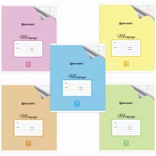 Тетрадь 12л. BRAUBERG ЭКО частая косая лин., обл. офсет, вн. блок офсет, Пастельная с уголком,104509