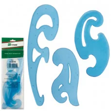 Набор лекал (25,17,12 см) тонированный, СТАММ ЛК01 Наб224