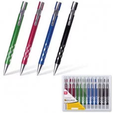 Ручка шариковая BRAUBERG бизнес-класса "State" корпус ассорти, серебр. детали, 1мм, 141431, синяя