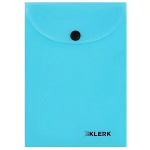 Папка-конверт на кноп А6 (115*165мм) 0,18мм KLERK Pastel 241312 непрозрачная голубой 241312