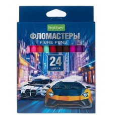 Фломастеры 24цв "Дрифт" смываемые вент колп карт упак  HATBER-ECO_ FP_089909 232457