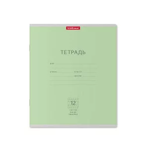 Тетрадь 12л косая линейка частая мелов "Классика" зеленый ERICH KRAUSE 46464 022602