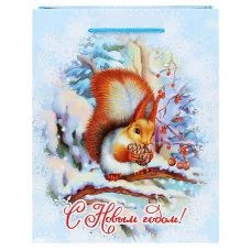 Optima Пакет подарочный с глянц.ламинац.18x23x8см(M) Пушистая гостья,128г(собст.раз.) ПКП-6656