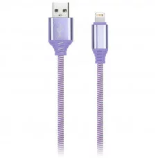 Кабель Smartbuy iK-512NS USB (AM) - Lightning (M) для Apple в оплетке 2A output 1м фиолетовый 321348