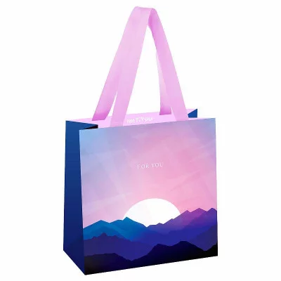 Пакет подарочный 1шт 20*20*10см MESHU "Закат", отд. фольгой, матовая ламинация 354635