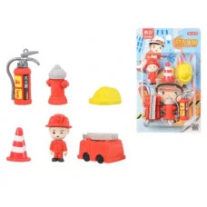 Ластик-игрушка ПОЖАРНАЯ ТЕМАТИКА выполнен в форме машины, огнетушителя и т.д. ассорти QH-8734