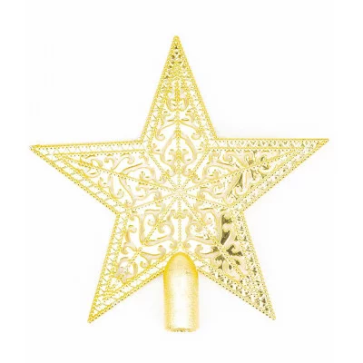 Верхушка на елку "Звезда ажурная" цвет золотой 103320