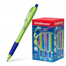 Ручка шариковая автоматическая ErichKrause JOY® Matic&Grip Neon 0.7, Super Glide Technology, цвет чернил синий  43347