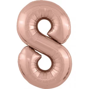 Шар Agura Slim Розовое золото цифра 8 (40\'\'/102 см) 755525