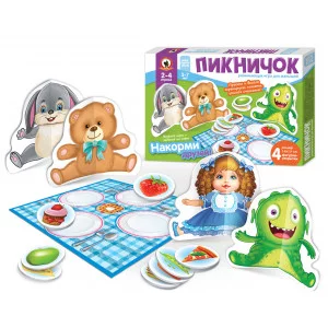 Игра настольная для малышей с объемными фигурками «Пикничок»* 02090