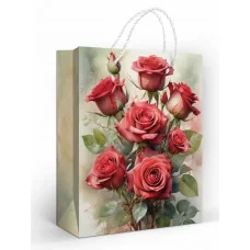 Пакет подарочный (M) "Акварельные розы" 151102677