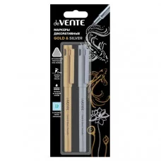 Маркеры в наборе для скетчинга 02цв "Gold & Silver" золото/серебро DEVENTE 5043100 298105