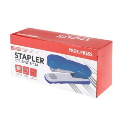 Степлер (ОП-2790), №24, метал./к, на 20 листов, в карт. коробке, синий (василек), шт ОП-2790