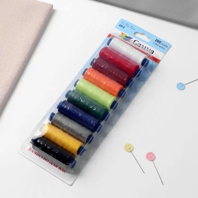 Нитки цена за 1 шт, 40/2 200ярд полиэстер ассорти №08 Gamma