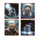 Тетрадь 48л., А5, клетка, Alingar "Cosmonaut cat", скрепка, мелованный картон (стандарт), блок офсет
