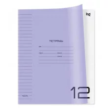 Тетрадь 12л., линия BG "UniTone. Neon", пластиковая обложка, неон сиреневый 379119