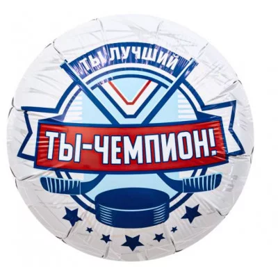 Шар (18\'\'/46 см) Круг, Хоккей, Ты Чемпион!, 1 шт. 941698