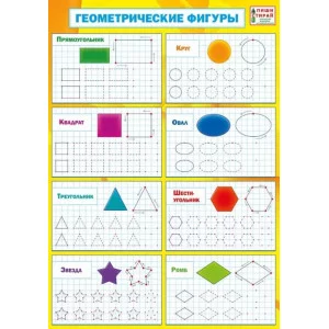 Плакат а4 "Геометрические фигуры" (Пиши-стирай) Мир поздравлений 70667