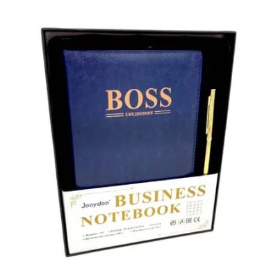 Набор подарочный CL-612/QD-19204 Босс Ежедневник недатированный А5 140л. клетка, к/зам+ручка 321317