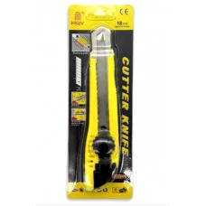 Нож канцелярский (бол) 18мм. DI-776 пластиковый корпус, двухцветный, роликовый фиксатор, ассорти, на блистере 332739