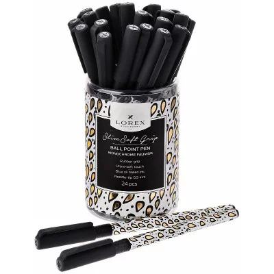 Ручка маслян. LOREX MONOCHROME FAUVISM SLIM SOFT GRIP синий 0,5 мм черно-бел. кругл. корп. ultra-soft touch грип игольчатый наконечн 220957