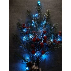 Новогоднее украшение Гирлянда-проволока 1,9 м, 20 голубых ламп, на батарейках 2*CR2032 НУ-3649