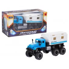 Машинка инерционная (металл.) "BeBoy", двери открываются, свет фар, звук.эфф., подвижн. детали кузова, резин. покрышки, цв. бело-син., в/к 23*8*10 см IT107301