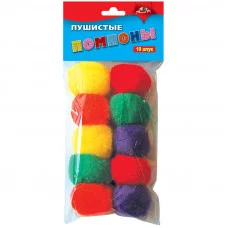 Материалы д/творчества ПОМПОНЫ Пушистые 10шт. (40п.х20шт.) С2578-01