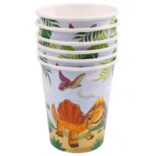 Стаканы бумажные Динозавры (250 мл, 6 шт) флоупак ФЛ-0948