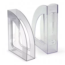 Лоток вертикальный для бумаг СТАММ "Респект", ширина 70 мм, прозрачный, ЛТ144