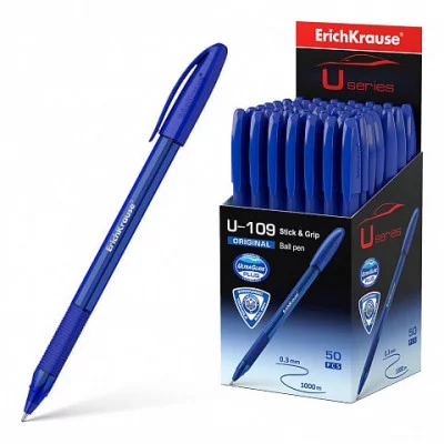 Ручка шариковая ErichKrause® U-109 Original Stick&Grip 1.0, Ultra Glide Technology, цвет чернил синий