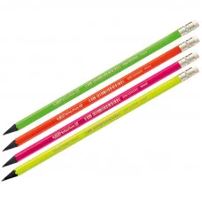 Карандаш ч/г Bic "Evolution Fluo" HB, с ластиком, заточен., пластиковый Bic 247285