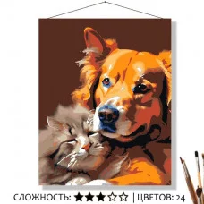 Картина по номерам на холсте 50х40 "Вдвоём теплее"  Знайленд КН50401912