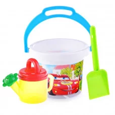 Песочный набор № 129 (ведро 1,4 л термо, лейка 0,4 л прозрачная, совок 21 см) 1829