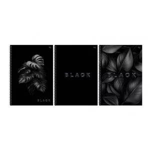 Тетрадь 96л., А4, клетка, на гребне BG "Just black", soft-touch ламинация, выб. лак 378736